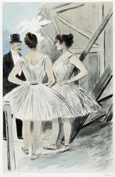 Dansers achter de schermen van het theater - in 