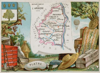 Departement Ardeche in zuid-centraal Frankrijk