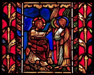 Christus bijgestaan door engelen (na de Verzoeking?), ex Troyes Kathedraal