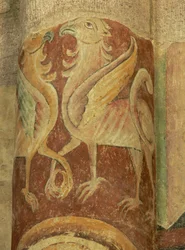Interieurweergave met muurschilderingen
