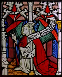 De engel Gabriël bij de Annunciatie, oorspronkelijk uit de Boven-Rijn