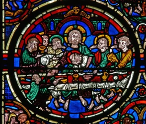 Raam met de Passie: het Laatste Avondmaal (detail)