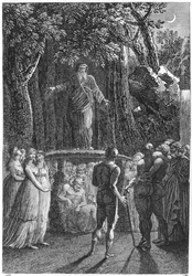 Druïden in Bretagne, illustratie uit Voyage dans le Finistere door Jacques Cambry, Parijs, gepubliceerd 1801