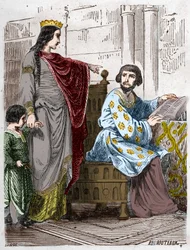 Dynastie van de Capetingen: Constance van Arles, koningin van Frankrijk, met Robert II de Vrome