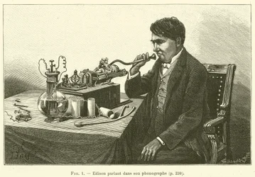 Edison spreekt in zijn fonograaf