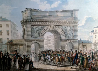 Intocht van de geallieerden in Parijs door de Porte Saint Martin op 31/03/1814