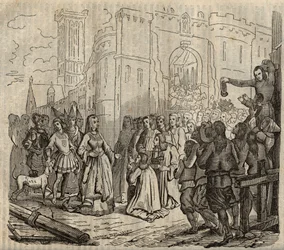 Entree van Anne de Bretagne (1477-1514) in Morlaix - Entree van Anne van Bretagne in Morlaix - gravure - 1838