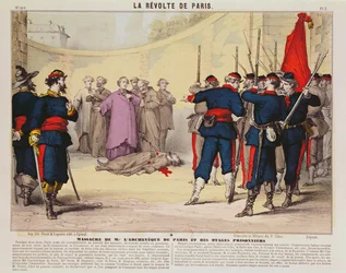Executie van de aartsbisschop van Parijs, Monseigneur Darboy, tijdens de Parijse Commune, 1871