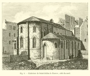 Exterieur van Saint-Julien le Pauvre, noordzijde