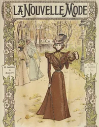 Modeplaat, omslagillustratie uit La Nouvelle Mode, 12 december 1897