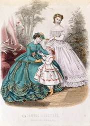Modeplaat uit La Mode Illustrée, 1865