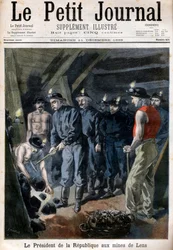 Felix Faure, president van de republiek, in de mijnen van Lens