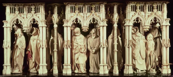 Beelden van monniken uit het graf van Filips de Stoute, Hertog van Bourgondië (1342-1404), door Jean de Marville (d.1389), Claus Sluter (d.1406) en Claus de Werve (ca.1380-1439), in opdracht van het klooster