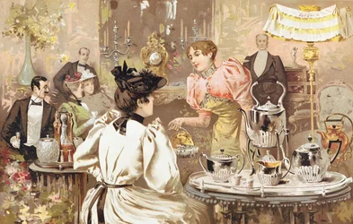 Vijf uur thee, advertentie voor Kirby, Beard & Co., rue Auber, Parijs, 1893