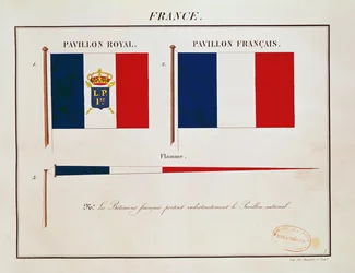 Vlag van Louis-Philippe I, uit Pavillons des Puissances Maritimes