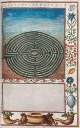 Florilegium: (pagina 15 recto) tuin met doolhof