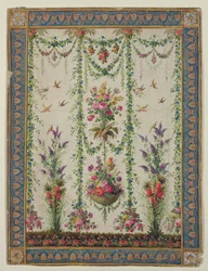 Bloemen en een hangende mand