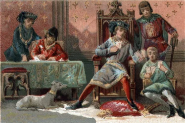 Ter afleiding speelde de koning van Frankrijk Karel VI (1368-1422) vaak kaarten.