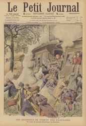 Bosbranden in de Verenigde Staten (kleurenlitho)