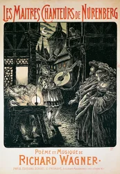 Frankrijk, Parijs, Poster van De Meistersingers van Neurenberg door Richard Wagner