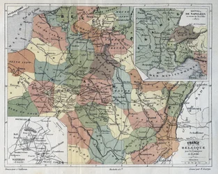 Frankrijk en België voor de campagne van 1814-1815 - gravure in 