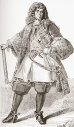 François de Neufville, 2e hertog van Villeroy, 1644-1730. Franse soldaat. Uit Les Heures Libres gepubliceerd in 1908.