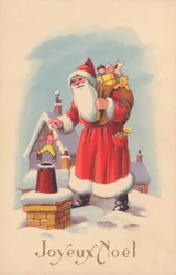 Franse kerstkaart (kleurenlitho)