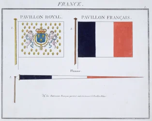 Franse Vlaggen, uit een Frans vlaggenboek, ca. 1819