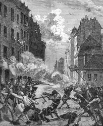 Franse Revolutie - Oudejaarsavond kist (gravure)