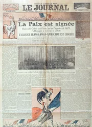 Voorpagina van Le Journal ter viering van de ondertekening van het Verdrag van Versailles op 28 juni 1919
