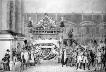 Begrafenis van de Franse koning Lodewijk XVIII in september 1824