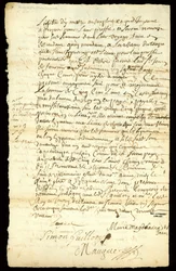 Bontcontract tussen Francois Francoeur en vier voyageurs voor het transport van goederen en de aankoop van bevervellen in Michilimackinac en Chicago, 1692