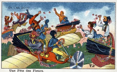 Futuredays: Een negentiende-eeuwse visie op het jaar 2000 - Serie "In het jaar 2000": Een bloemenfeest - Chromolithografie door Villemard