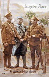 Glorieus Jaar - studio geposeerde WWI Franse ansichtkaart