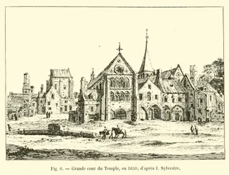 Grote binnenplaats van de Tempel, in 1650; naar I Sylvestre
