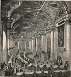 Grote vergaderzaal van de Raad van State in Parijs - Gravure in 