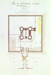 Begane grond plan voor Vincennes Gevangenis, 1810