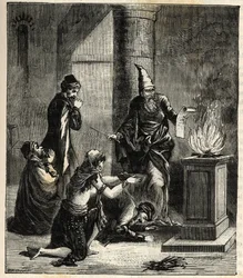 Guebres (of Zoroastrianen) - Vuuraanbidders - Gravure in 