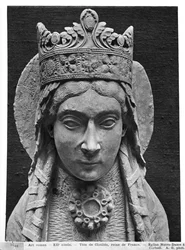Hoofd van St. Clotilda, van de Kerk Notre-Dame van Corbeil (detail)