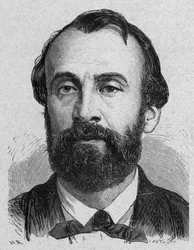 Henri Giffard (1825-1882) Franse uitvinder van de stoomballon, gravure