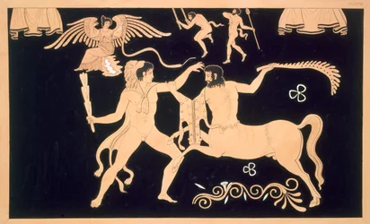 Hercules in gevecht met de centaur Chiron