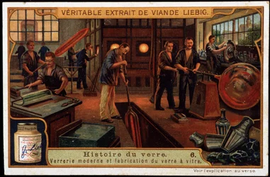 Geschiedenis van glas: Moderne glaswerk en glasproductie aan het einde van de 19e eeuw. Eind 19e eeuw liebig chromolithografie