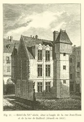 Hotel uit de 15e eeuw, gelegen op de hoek van de rue Jean-Tison en de rue de Bailleul, gesloopt in 1853