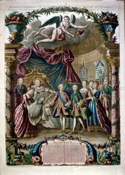 Illustratie ter ere van de geboorte van Louis Joseph Xavier, hertog van Bourgondië