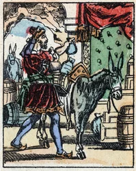 Illustratie voor de verhalen van Duizend-en-een-nacht. Ali-Baba. Houtsnede van Imaging Pellerin - Epinal, sd. Eind 19e eeuw.