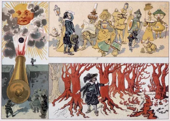 Illustratie van de Cyrano de Bergerac in zijn roman 