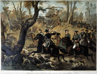 Keizerin Eugenie en Napoleon III: Jachtscène in Compiègne