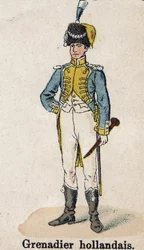 Keizerlijke Garde Napoleon I: Nederlandse Grenadier - Musicus. Plaat uit het boek Les Uniforms de l