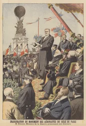 Inhuldiging van het monument voor de luchtvaarders van het Beleg van Parijs