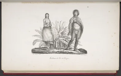 Inwoners van Paaseiland, uit Voyage pittoresque autour du monde, met portretten van wilden uit Amerika, Azië, Afrika en de eilanden van de grote Oceaan; landschappen, zeegezichten en verschillende objecten van natuurlijke historie; vergezeld van beschrijvi